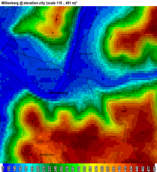 Miltenberg elevation map