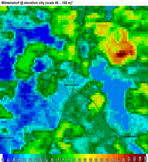 Milmersdorf elevation map