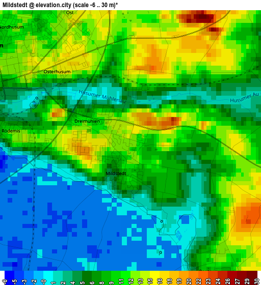 Mildstedt elevation map