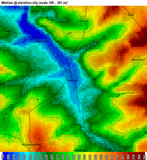 Miehlen elevation map