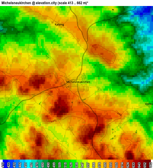 Michelsneukirchen elevation map