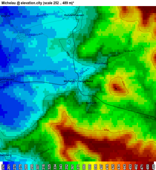 Michelau elevation map