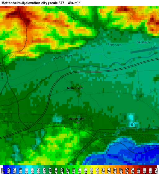 Mettenheim elevation map