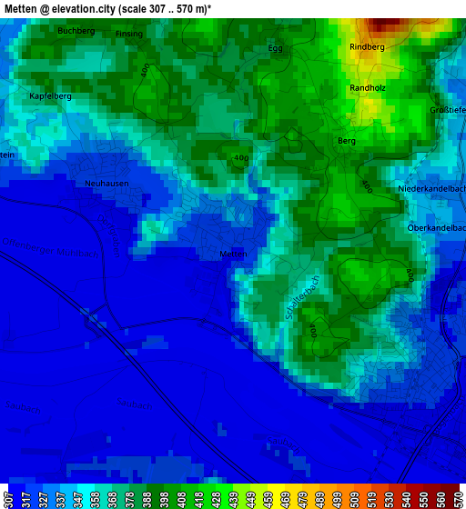 Metten elevation map