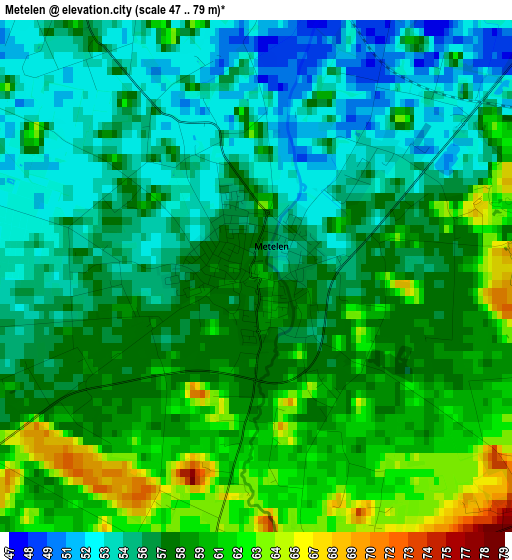 Metelen elevation map