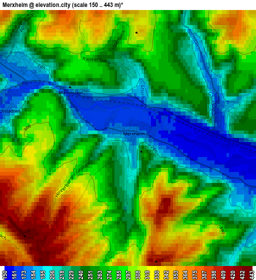 Merxheim elevation map