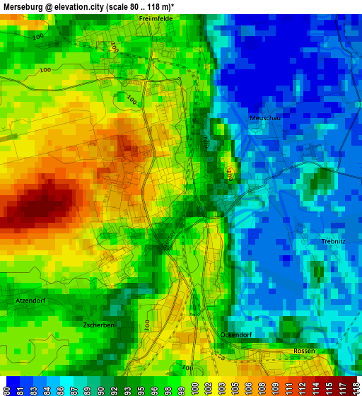 Merseburg elevation map