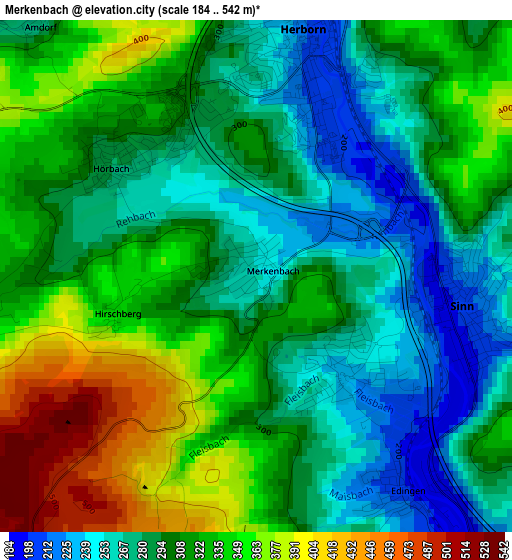 Merkenbach elevation map