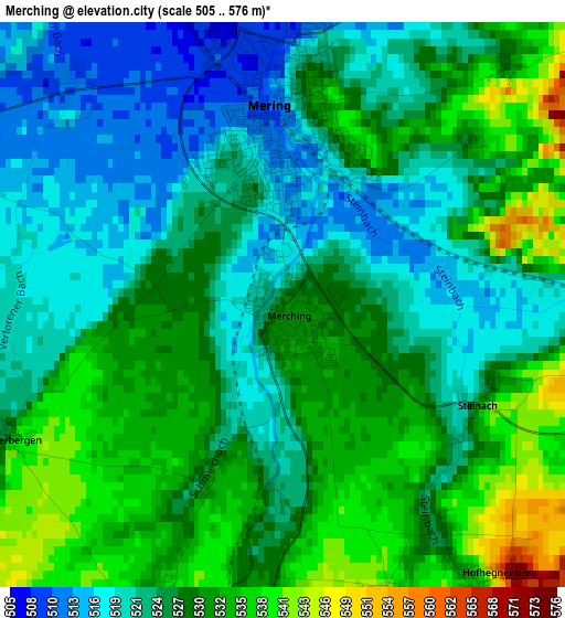 Merching elevation map