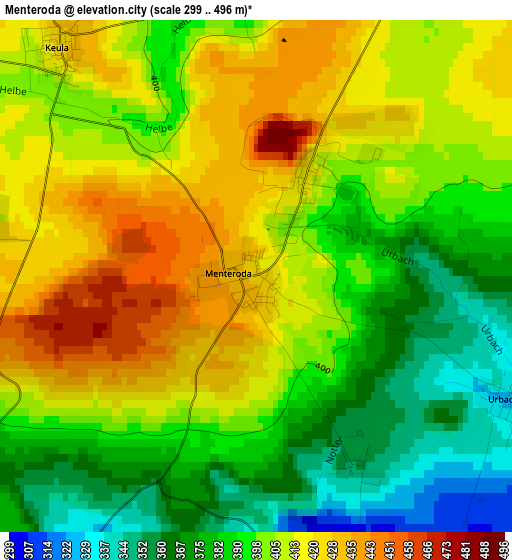 Menteroda elevation map