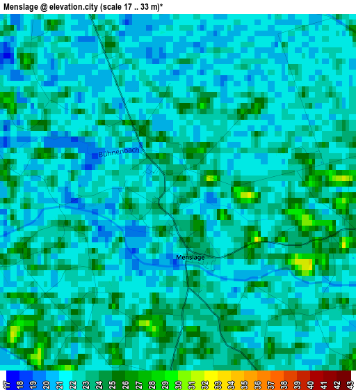 Menslage elevation map