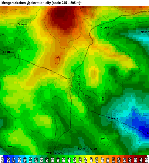 Mengerskirchen elevation map