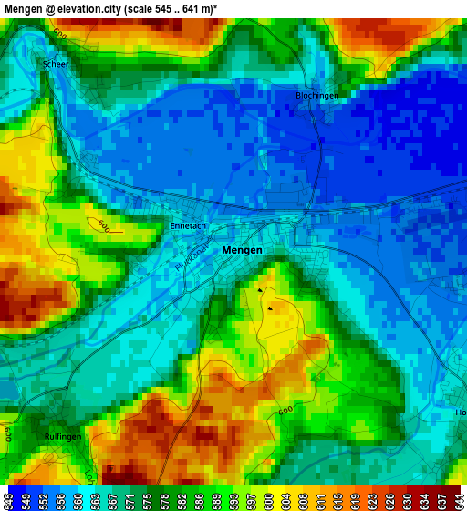 Mengen elevation map