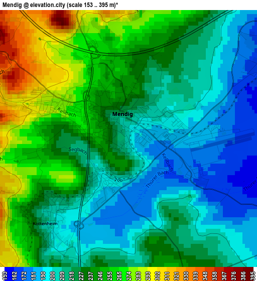 Mendig elevation map