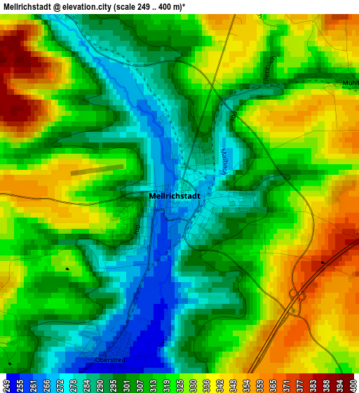 Mellrichstadt elevation map