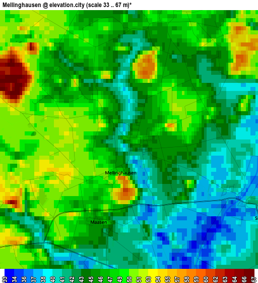 Mellinghausen elevation map