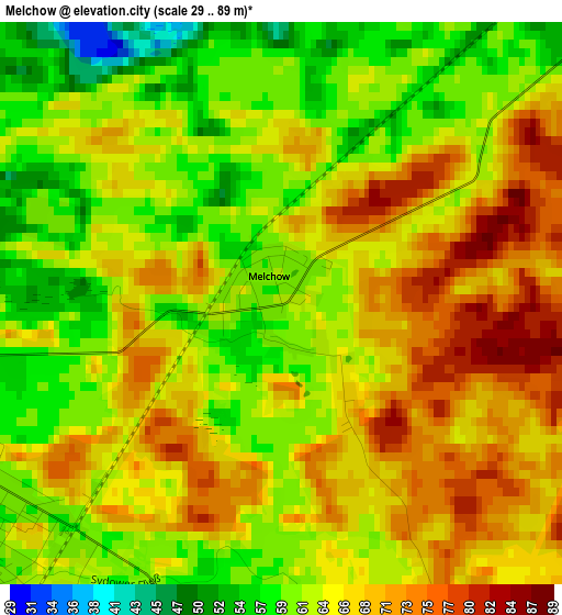 Melchow elevation map