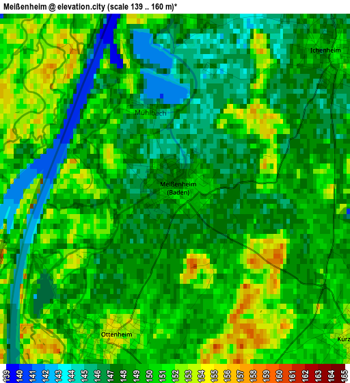 Meißenheim elevation map