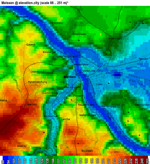 Meissen elevation map