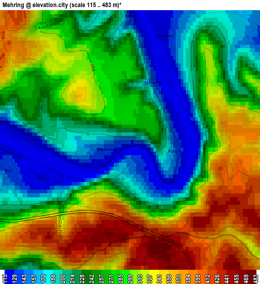 Mehring elevation map