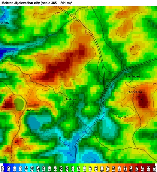 Mehren elevation map