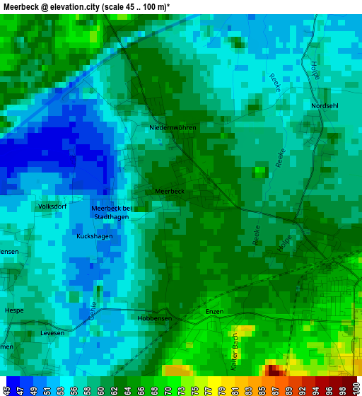 Meerbeck elevation map