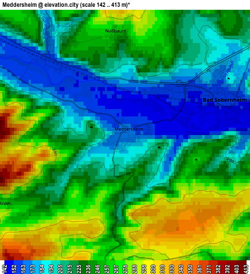 Meddersheim elevation map