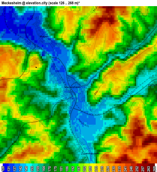 Meckesheim elevation map