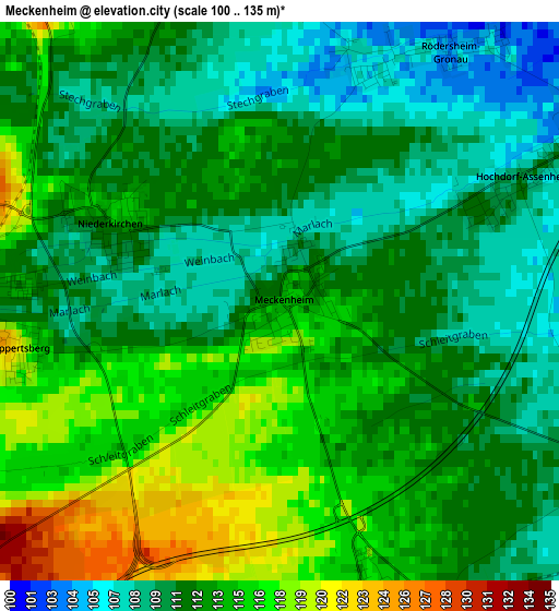 Meckenheim elevation map
