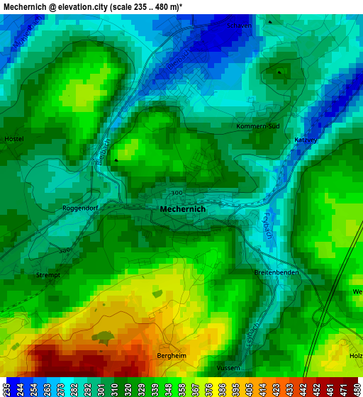 Mechernich elevation map