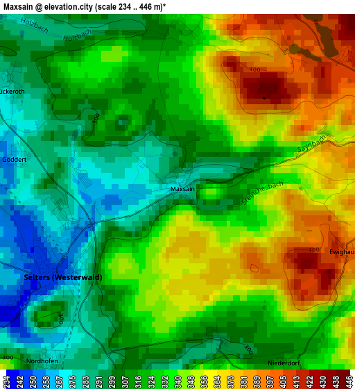 Maxsain elevation map