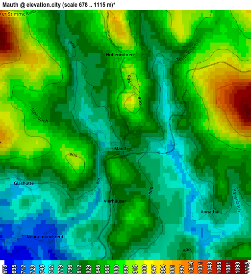 Mauth elevation map