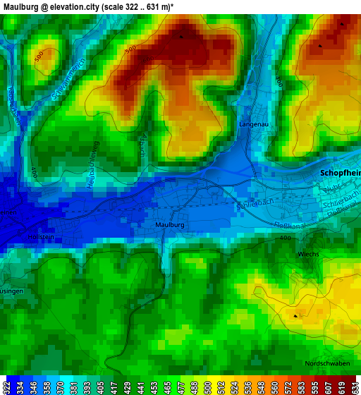 Maulburg elevation map