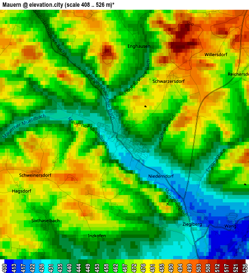 Mauern elevation map