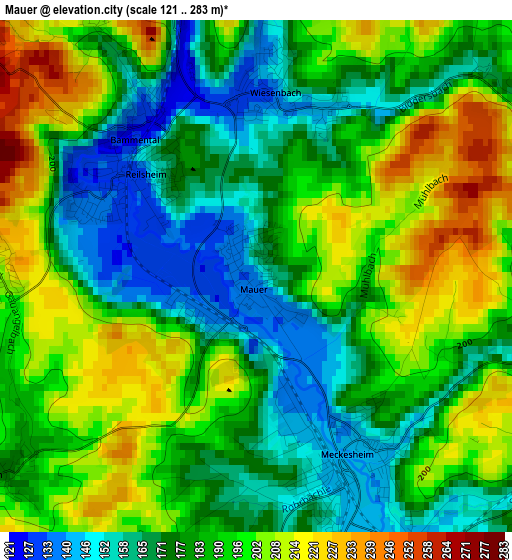 Mauer elevation map