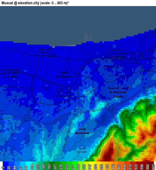 Muscat elevation map