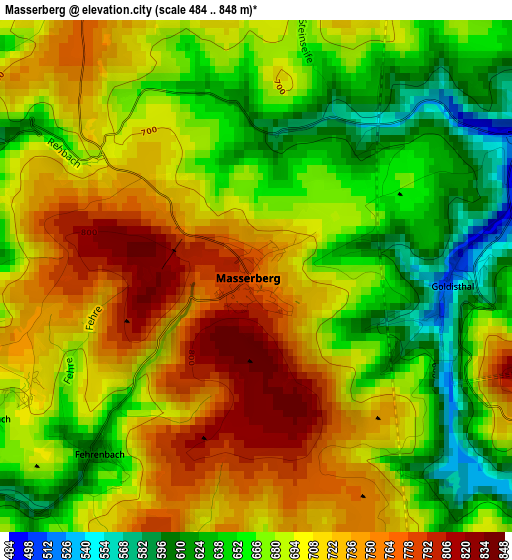 Masserberg elevation map