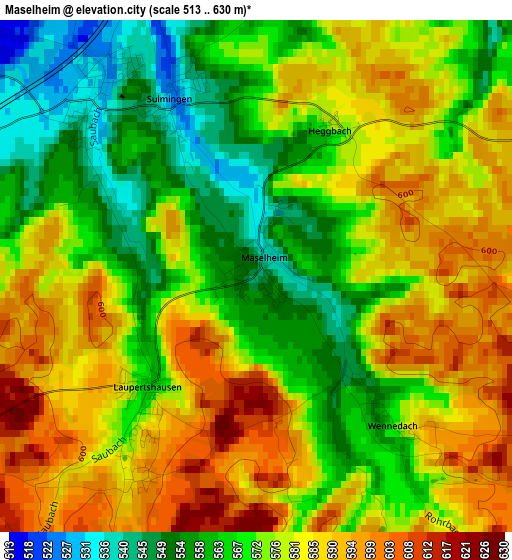 Maselheim elevation map