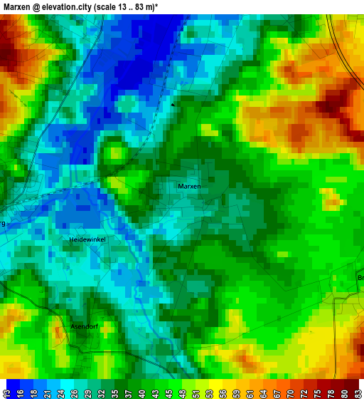 Marxen elevation map