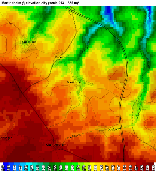 Martinsheim elevation map