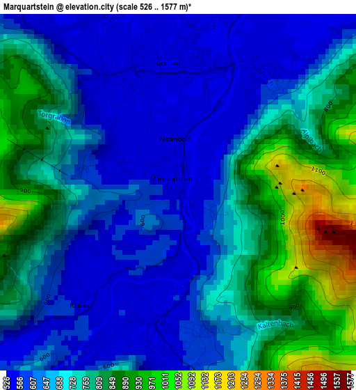 Marquartstein elevation map