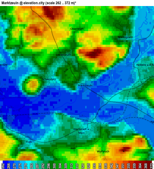 Marktzeuln elevation map