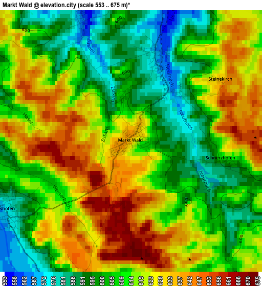 Markt Wald elevation map