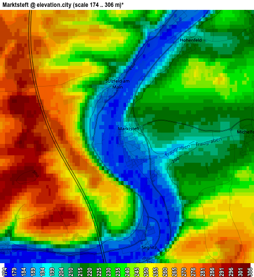 Marktsteft elevation map