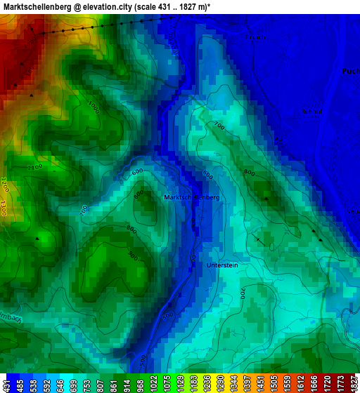 Marktschellenberg elevation map