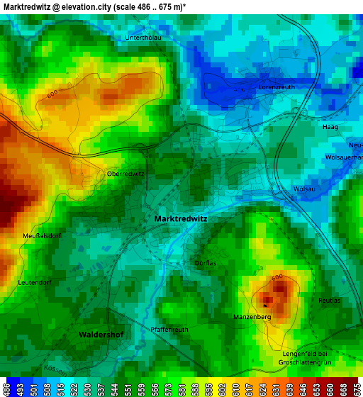 Marktredwitz elevation map