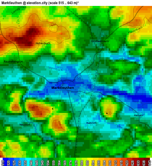 Marktleuthen elevation map
