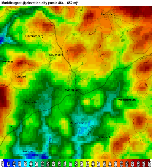 Marktleugast elevation map