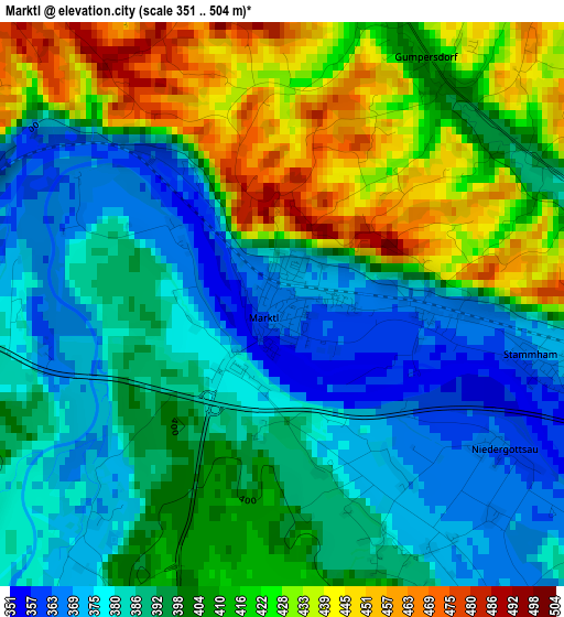 Marktl elevation map