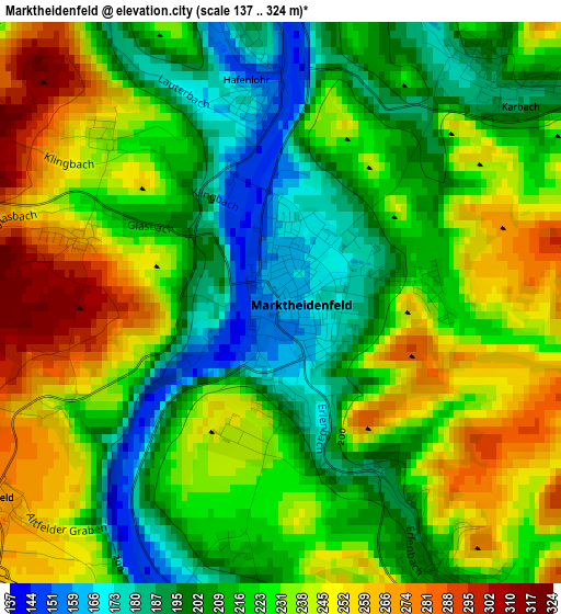 Marktheidenfeld elevation map